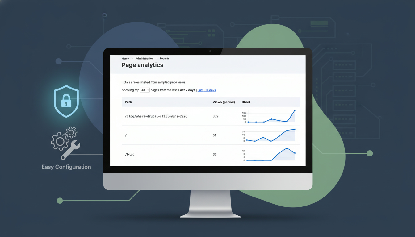 Computer screen with a screenshot of the analytics report