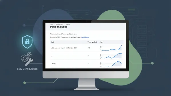 Computer screen with a screenshot of the analytics report